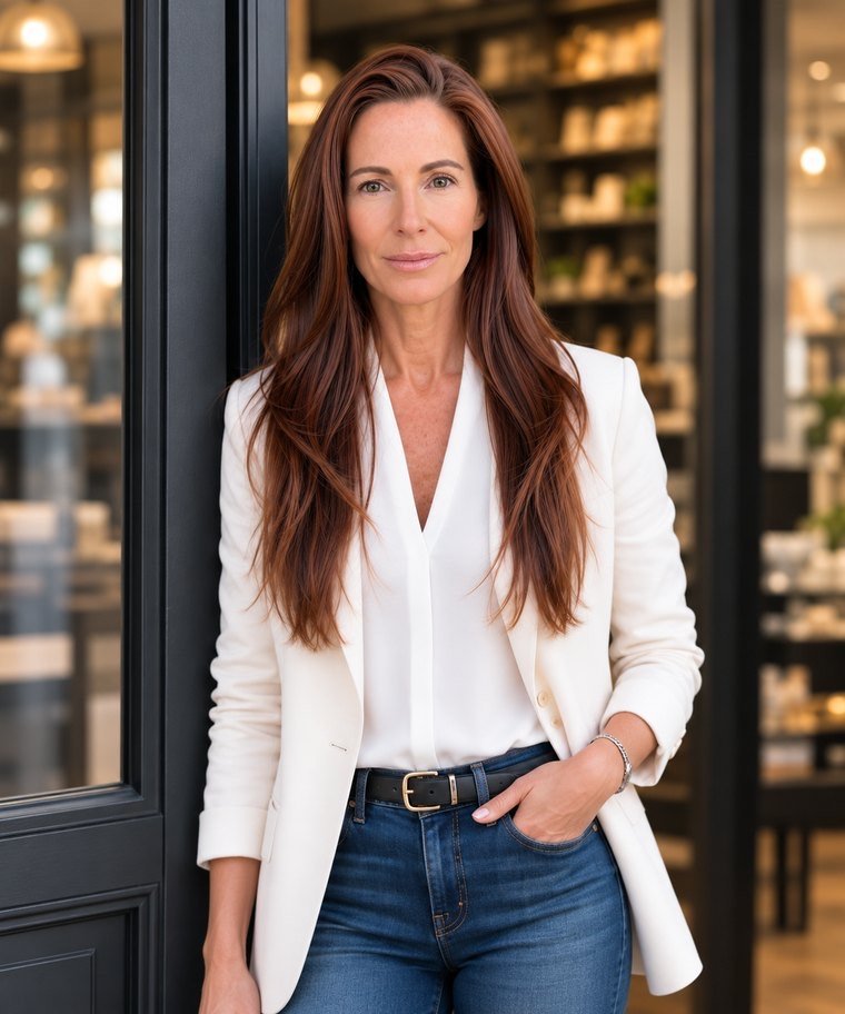 Megan Rodriguez, founder of The Retail Dream, standing in the doorway of a retail store.