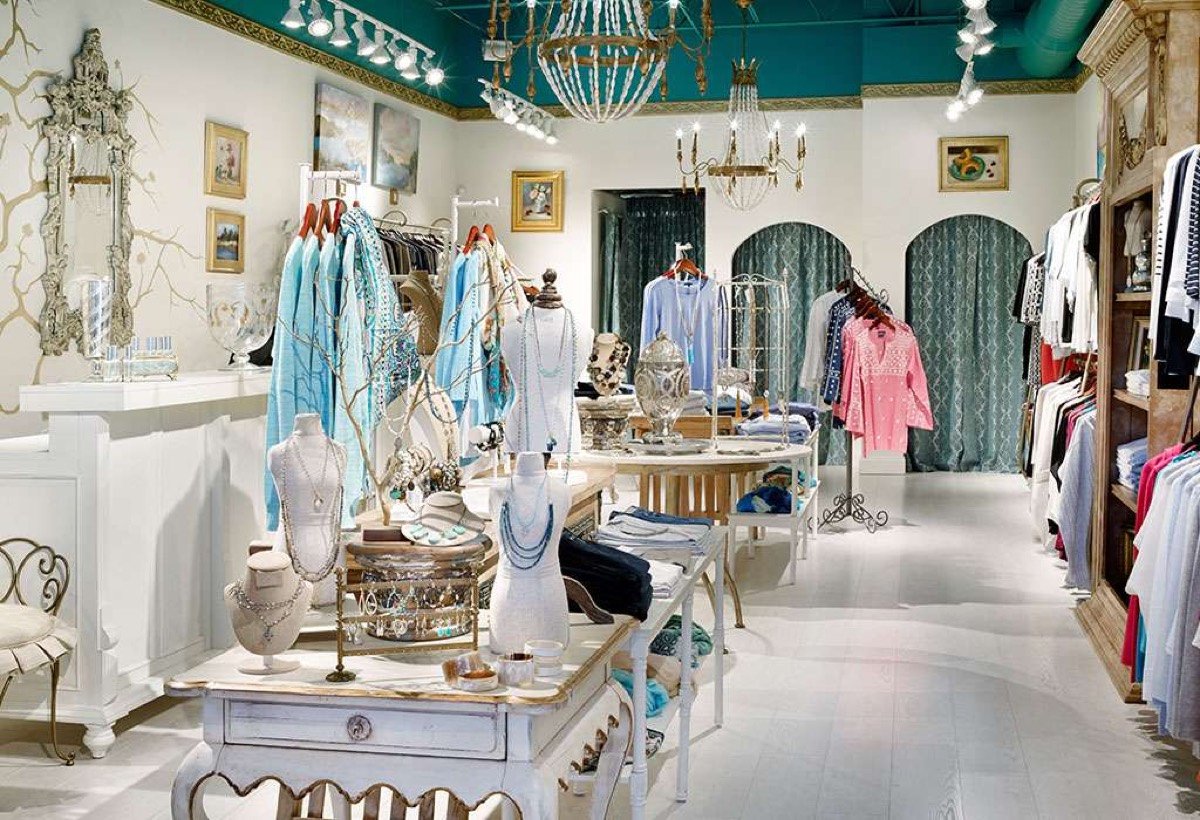 A independent boutique storefront and window display.